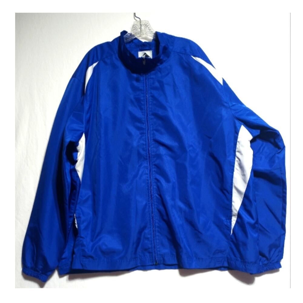 Augusta Sportswear NWOT Men's Windbreaker Jacket Royal Blue & White 2XL